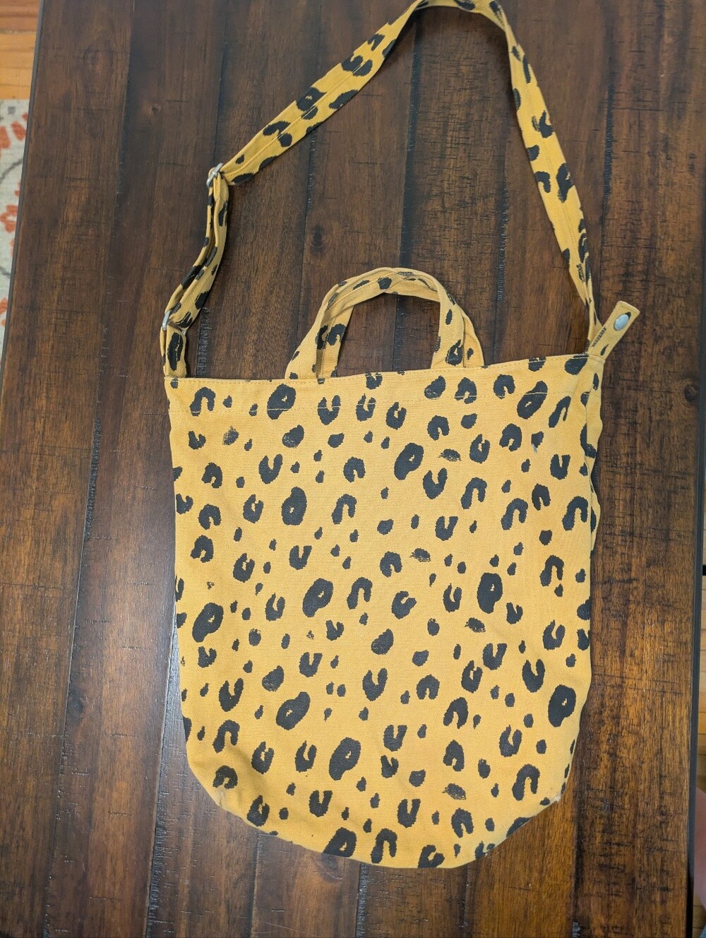 BAGGU Leopard Duck Canvas Tote Bag | Recycled Cotton Canvas | Crossbody Shoulder